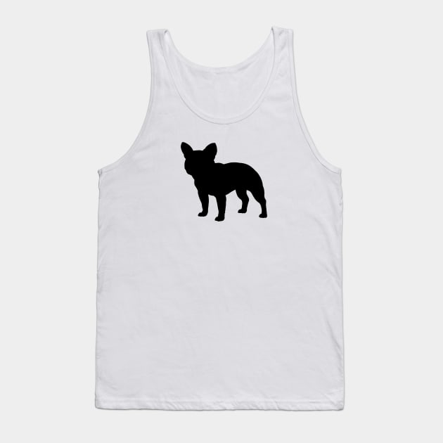 Black French Bulldog Silhouette Tank Top by Coffee Squirrel